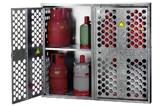 Gasflaschen Lagerschrank f&uuml;r 5 kg - 11 kg u. 33 kg