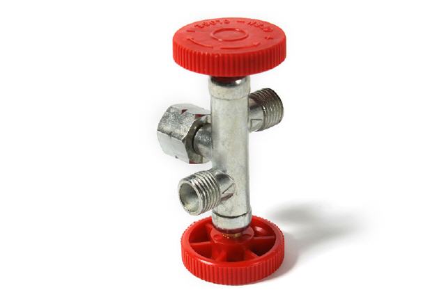 Gas-Abzweigventil mit 2 Abg&auml;ngen 1/4 "