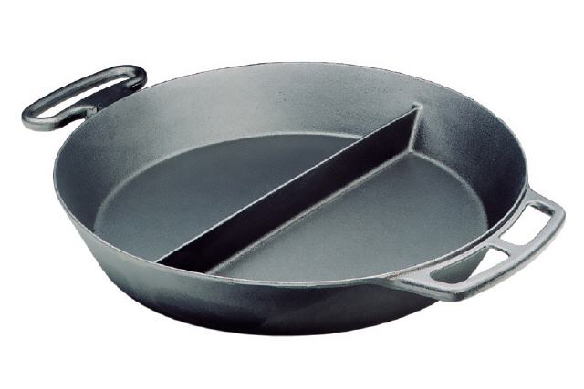 Riesenpfanne 50 cm mit Mittelsteg (Gu&szlig;eisen) f. HK