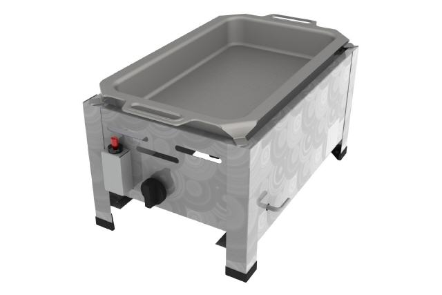 Edelstahl Gasbr&auml;ter + Pfanne 4,5 kW (1 flammig)