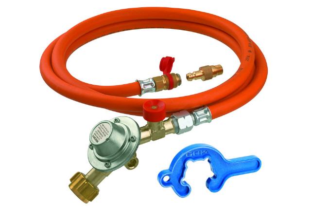 Umr&uuml;st-Set von Gaskartusche auf Gasflasche