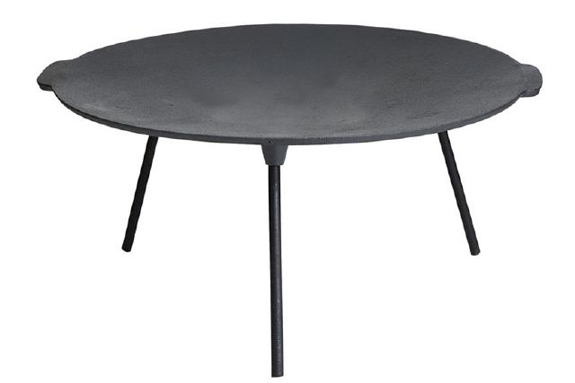 Grillplatte / Schale aus Gusseisen, 45 cm + F&uuml;&szlig;e